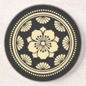Japanese Cherry Blossom Crest (Kamon) コースター (正面)