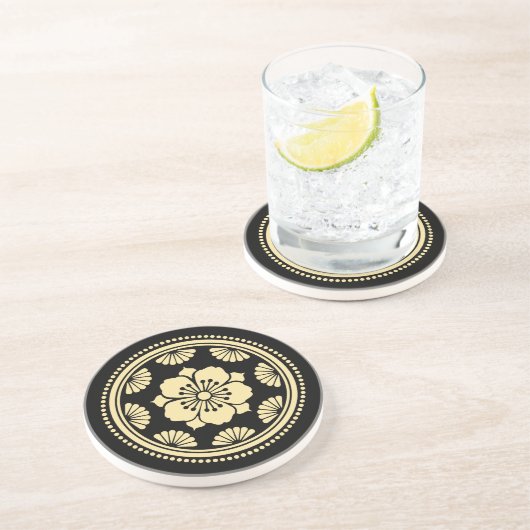Japanese Cherry Blossom Crest (Kamon) コースター (側面)