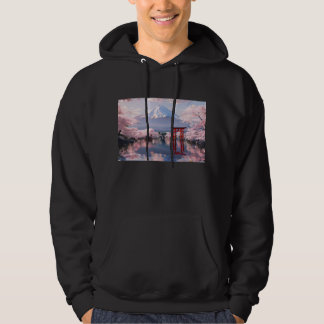 Japanese Cherry Blossom & Mount Fuji Youth Hoodie, パーカ
