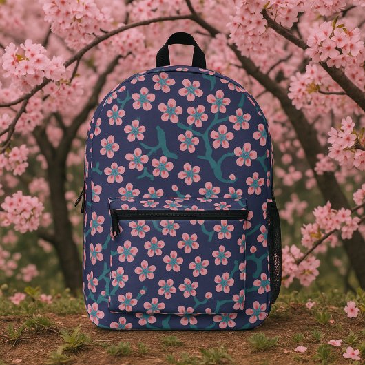 Japanese cherry blossom sakura blossoming flowers プリントバックパック