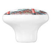 Japanese Cherry Blossom Sakura Floral Drawer Pull セラミックノブ (側面)