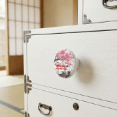 Japanese Cherry Blossom Sakura Floral Drawer Pull セラミックノブ