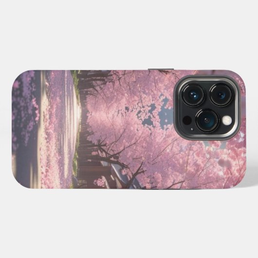 Japanese Cherry Blossom Sakura Phone Case - Day iPhoneケース (裏面横)