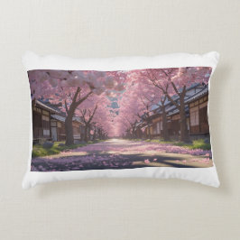 Japanese Cherry Blossom Sakura Pillow - Day & Nigh アクセントクッション