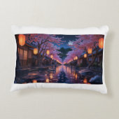 Japanese Cherry Blossom Sakura Pillow - Day & Nigh アクセントクッション (裏面)