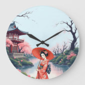 Japanese Cherry Blossom Wall Clock  ラージ壁時計 (正面)
