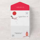 Japanese Cherry Blossom Wedding  オールインワン招待状 (外側)