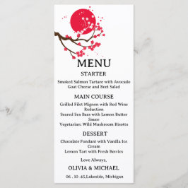 Japanese cherry blossom wedding menu メニュー