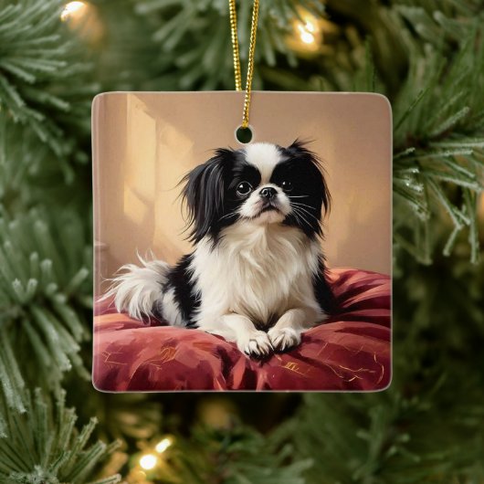 Japanese Chin セラミックオーナメント (ツリー)