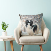 Japanese Chin 雪が降るクリスマス クッション (椅子)
