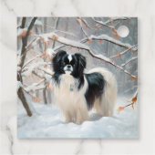 Japanese Chin 雪が降るクリスマス フェイバータグ (裏面)