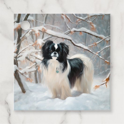 Japanese Chin 雪が降るクリスマス フェイバータグ (正面)