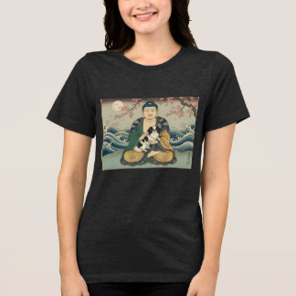 Japanese Chin and Buddha  トライブレンドＴシャツ