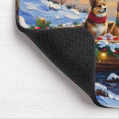 Japanese Chin Christmas Boat Holiday マウスパッド (コーナー)