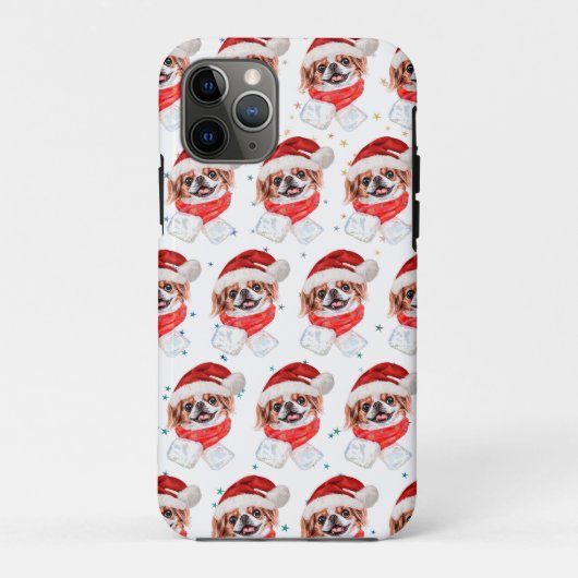 Japanese Chin Dog Breed Christmas Stars Case-Mate iPhoneケース (裏面)