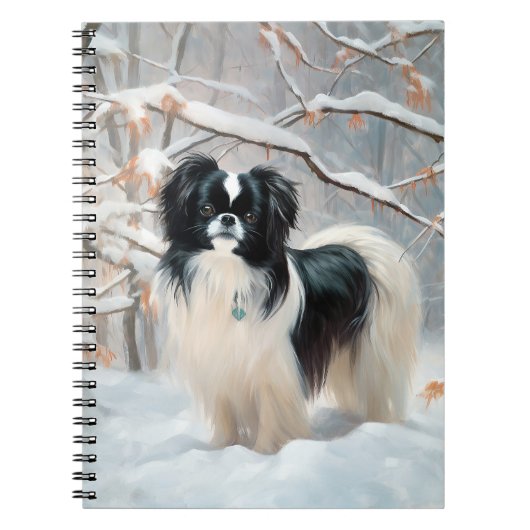 Japanese Chin Let It Snow クリスマス ノートブック (正面)