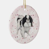Japanese Chin Original Dog Art Ornament セラミックオーナメント (右)