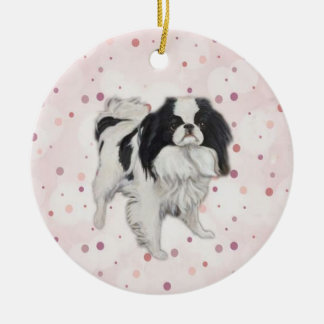 Japanese Chin Original Dog Art Ornament セラミックオーナメント