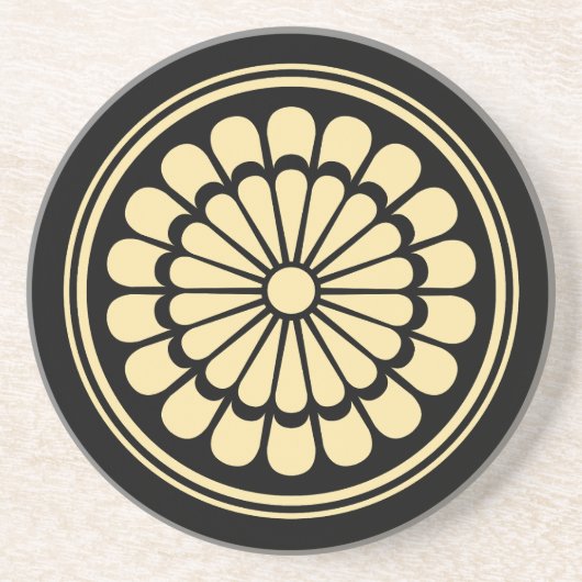 Japanese Chrysanthemum Crest (Kamon) コースター (正面)