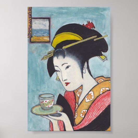Japanese Classic Geisha Lady Art ポスター (正面)