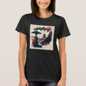 Japanese classic lady with umbrella looking at cas tシャツ (正面)