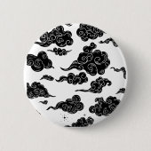 Japanese Cloud Pattern Aesthetic 缶バッジ (正面)