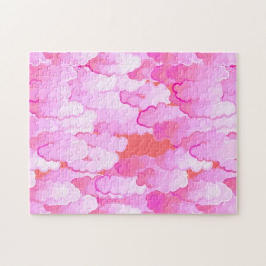 Japanese Clouds, Dawn, Orchid Pink and Coral Jig ジグソーパズル (横)