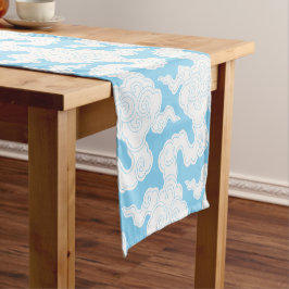 Japanese Clouds Stencil Ise Katagami Pattern ショートテーブルランナー