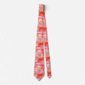 Japanese Clouds, Sunset, Coral, Fuchsia, Pink  ネクタイ (正面)