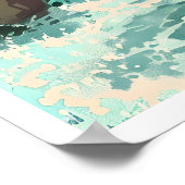 Japanese Coastal Art Print Blue Ocean Waves, Rocky ポスター (角)