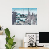 Japanese Construction Woodwork Ukiyo-e by Hokusai ポスター (ホームオフィス)
