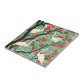 Japanese Crane and Cherry Blossom - Oriental Art タイル (側面)