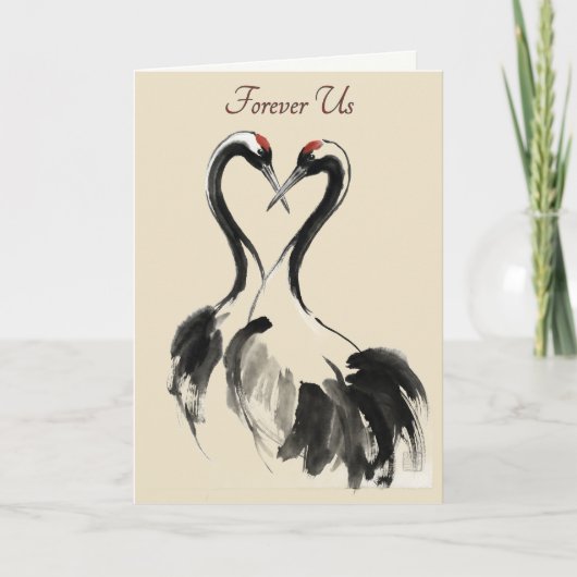Japanese Crane Love Greeting Card シーズンカード (正面)