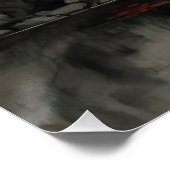 Japanese Crane Pagoda Red Sun Poster Zen Oriental ポスター (コーナー)