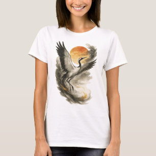 【Japanese Crane Spirit Art Women’s T-Shirt】 Tシャツ