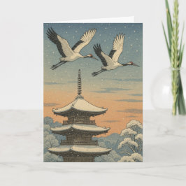 Japanese Cranes - Christmas Card シーズンカード