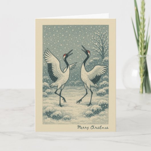 Japanese Cranes - Christmas Card シーズンカード (正面)