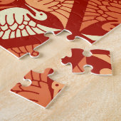 Japanese Cranes, Mandarin and Light Orange ジグソーパズル (側面)
