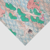 Japanese Cranes on Waves Vintage Pattern 薄葉紙 (詳細)