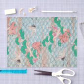 Japanese Cranes on Waves Vintage Pattern 薄葉紙 (クラフト)