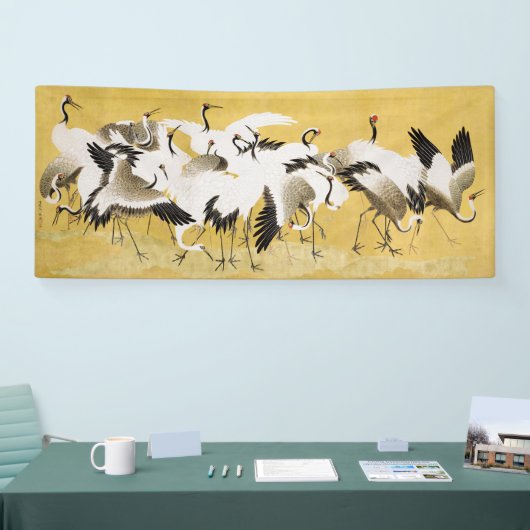 Japanese Cranes Vintage Bird Classic 横断幕 (トレードショー)