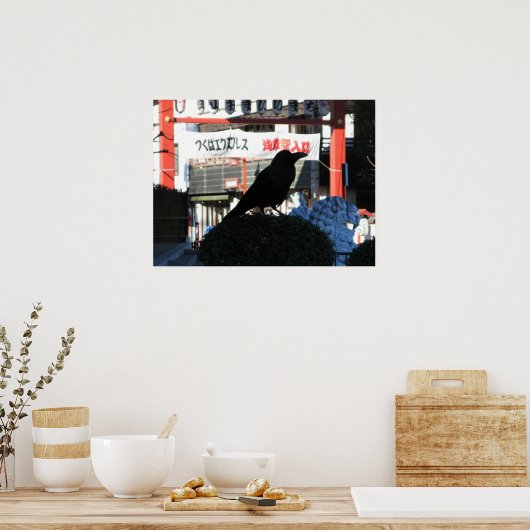 Japanese Crow ポスター (キッチン)