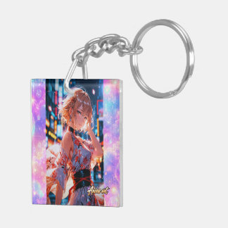 Japanese Cyberpunk Anime Girl Poster | Neon City キーホルダー
