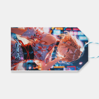 Japanese Cyberpunk Anime Girl Poster | Neon City ギフトタグ