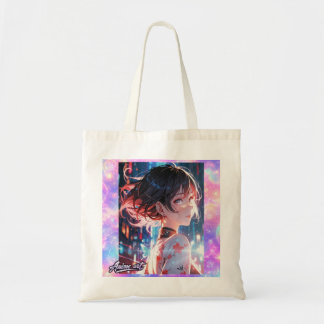 Japanese Cyberpunk Anime Girl Poster | Neon City トートバッグ