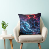 Japanese Cyberpunk Mountain Wave Eclipse Poster クッション (椅子)