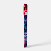 Japanese Cyberpunk Mountain Wave Eclipse Poster iPhone 15ケース (左側面)