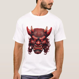 Japanese Demon Mask – Symbol of Fear and P T-Shirt Tシャツ