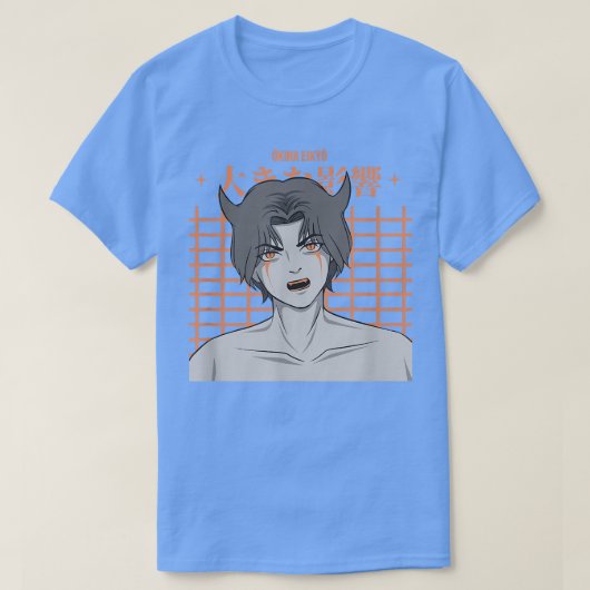 Japanese Devil Boy Anime Character  Japan Aestheti Tシャツ (デザイン正面)