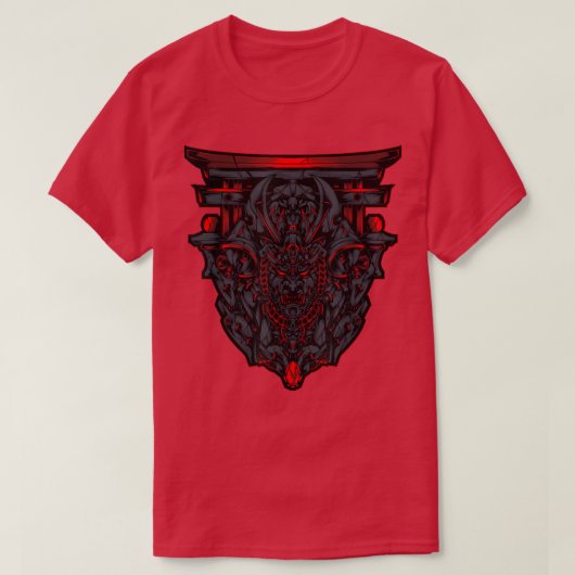 Japanese Devil Oni Demon Samurai Cosplay Ninja Tec Tシャツ (デザイン正面)